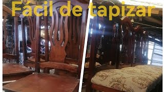 Como tapizar fácil el asiento de una silla de madera comedor [upl. by Hicks829]