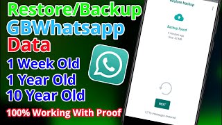 How To BackupRestore GBWhatsapp Old Data In 2022  GBWhatsapp Old Chat Backup Method 2022 [upl. by Chemaram]