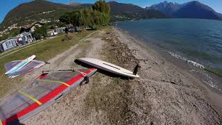 Domaso Lago di Como Bic Bamba Raceboard Arrows Hawk 13bft Windsurfing [upl. by Dannye]