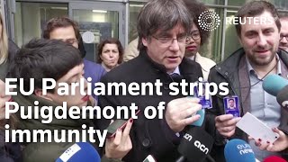 EU Parliament strips Puigdemont of immunity [upl. by Edny714]