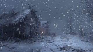 Freezing Winter Storm at a Cozy Log Cabin  Winter Storm Ambience  Howling Wind amp Blowing Snow [upl. by Nauqahs800]