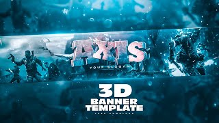 3D Gaming Banner Design Template  Free Channel Art PSD [upl. by Edik]