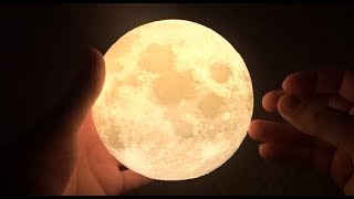 3D Printed MOON LAMP  Rechargeable LED Nightlight Unboxing [upl. by Suivatra277]