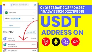 Get USDT Wallet Address on TRC20 Polygon Optimism and Other Chains  USDT Wallet [upl. by Adil]