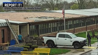 Part of St Amelia School roof blown off in storm [upl. by Rihat832]