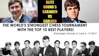 Sergey Karjakin vs Magnus Carlsen  Altibox Norway Chess Blitz 2017  Round 5 [upl. by Pfister]