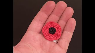 Remembrance Poppy 3 lead 4 bight and 3 lead 5 bight Turks head [upl. by Oicnerolf630]