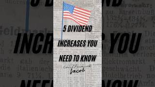 5 dividend increases you need to know dividendstocks dividendinvesting stockmarket [upl. by Ennalyrehc777]