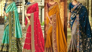 Latest Wedding Heavy Saree Design  Designer Bridal Saree Collection  2024 Ke New Saree Design [upl. by Einreb]