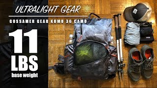 11 LB BASE WEIGHT  Gossamer Gear Kumo 36 Camo [upl. by Simah]