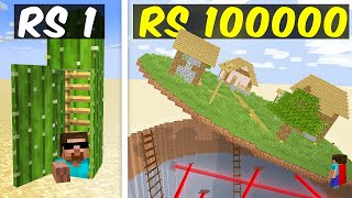 Rs1 vs Rs100000 SECRET BASE BUILD BATTLE IN MINECRAFT [upl. by Ancelin239]