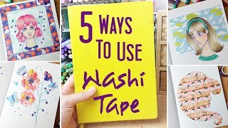 5 Ways to Use Washi Tape in Art A Few More Ways to Fill a Sketchbook [upl. by Sitto]