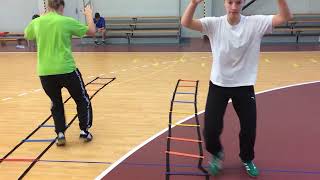 Exercices Gardien de But de HANDBALL  LES ECHELLES PART 1 [upl. by Eimmak27]