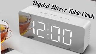 Digital Mirror Table Clock Unboxing [upl. by Reynard382]