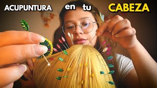 💆‍♀️ Te Hago Acupuntura Cerebral🧠 ASMR para QUITAR el ESTRES 😴 Peinado Suave  Vivalen ASMR [upl. by Noble]