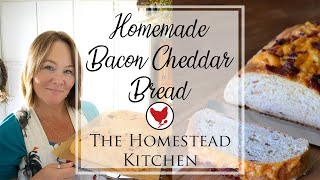 BACON CHEDDAR BREAD  MR SMITHS FAVORITE  Homestead Kitchen [upl. by Galatia448]