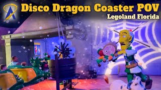 Disco Dragon Coaster POV – Halloween Overlay at Legoland Florida Resort for Brick Or Treat Event [upl. by Tamsky]