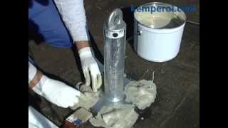 Waterproofing of fall protection anchor with KEMPEROL [upl. by Aihsenat]