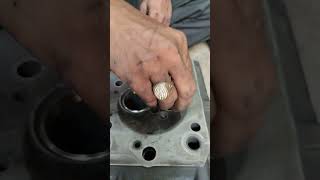 Valve seat installation  Cylinder head valve seat fitting enginemaintenance automobile mechanic [upl. by Evania]