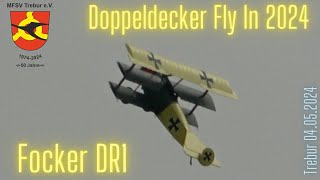 RC FOKKER DRI Doppeldecker Fly In 2024 in Trebur [upl. by Rabaj58]