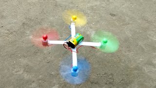 How to build a quadcopter drone  How to build a powerful mini drone made of DC motors at home [upl. by Lenroc]