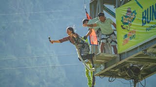 Bungee jump 🤪pokhara maichyang crossfirebike manang [upl. by Clerk81]