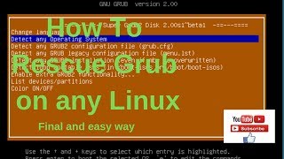 Rescue Grub Menu part 1 Installing Super Grub2 Disk Iso [upl. by Rhianna358]