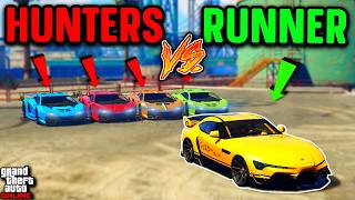 Supra vs 4 Hunters GTA 5 Manhunt [upl. by Dlonra]