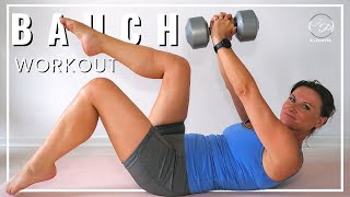 Pilates BAUCH Training mit Hantel  Gewichten  8 Min Workout auch für Pilates Anfänger [upl. by Shane]