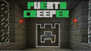 Puerta con Forma de Creeper  Minecraft Redstone Ep3 [upl. by Disario]