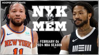 Memphis Grizzlies vs New York Knicks Full Game Highlights  Feb 6  2024 NBA Season [upl. by Eugor]