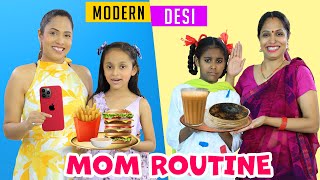 My Mom Routine  Desi vs Modern  Indian Family Sketch Comedy  ShrutiArjunAnand [upl. by Aihsenek761]