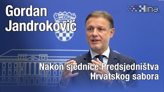 Jandroković nakon sjednice Predsjedništva sabora [upl. by Sutsugua]