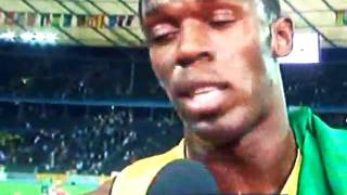 Usain Bolt BBC 100m 958 WR interview [upl. by Andrien]