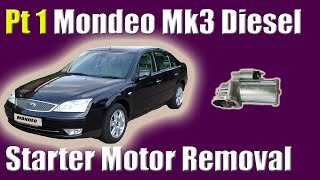 Ford Mondeo Mk3 Diesel Starter Motor Removal XType and Volvo C30S40V50 20Ds [upl. by Anyela854]