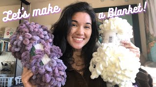 Make a Blanket with Loop Yarn  Easy Step by Step Tutorial [upl. by Maunsell]