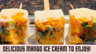 Mango ice cream  Delicious treat to enjoy this summer  mango kulfi [upl. by Petie]