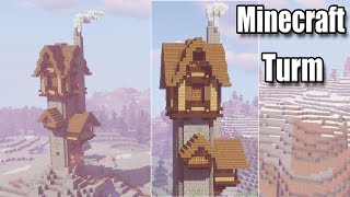 Minecraft Dorf bauen  Minecraft Turm bauen  Minecraft Mittelalter Turm bauen [upl. by Gnok730]