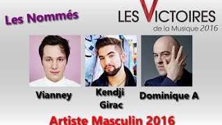 Victoires De La Musique 2016  Nominations  Artiste masculin [upl. by Husein]