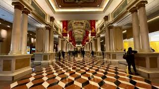 Walking TourVenezia TowerVenetianWay to Bouchon BistroLas VegasNevada4K iPhone 14 Pro MaxDJI [upl. by Edna]