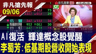 【AI復活 輝達概念股覺醒 李蜀芳低基期股營收開始表現】20240906 鄭明娟×李蜀芳 ‪‪‪ustvhotstock‬ [upl. by Ixela242]