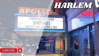 Harlem NYC Night Walk  New York Walking Tour 4K [upl. by Rebecka435]