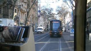 TramStraßenbahn Karlsruhe Linie 1 DurlachOberreut Streckenmitfahrt Teil 34 [upl. by Kurtzig]