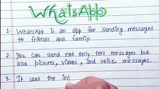 10 lines on WhatsApp in EnglishEssay on WhatsApp in EnglishEssay on WhatsApp 10 lines [upl. by Pitzer]