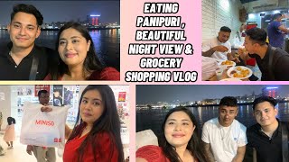 Beautiful NightView In Bur Dubai Expensive PaniPuri amp Grocery Shopping Vlog [upl. by Annette]