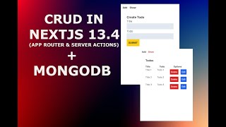 CRUD in NextJS 134 with app router and server actions and MongoDB [upl. by Llewkcor]