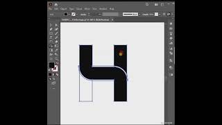 Design a Simple H logo on Adobe illustrator logo logodesign graphicdesign [upl. by Ladew]