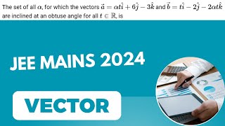 The set of all 𝛼  for which the vector a  αt i  6 j − 3 k and vector b  t i − 2 j − 2αt k [upl. by Airegin298]