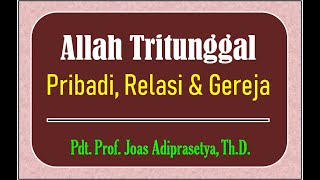 Allah Tritunggal Pribadi Relasi dan Gereja  Pdt Prof Joas Adiprasetya ThD [upl. by Sarad649]