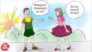 Bonjour comment ça va French greetings song for chidren [upl. by Elleron]